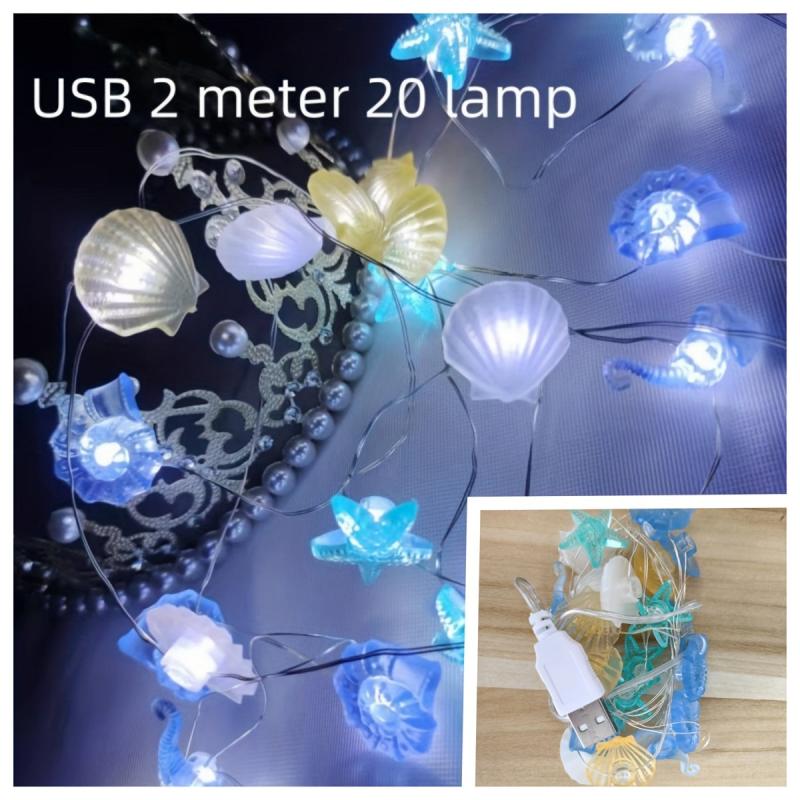 Coastal String Lights 2m 20 Lamp Summer Party Beach Decorative USB Lights