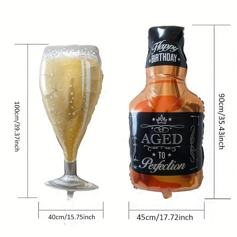 Sparkling Champagne Glass Foil Balloon for Oktoberfest Party