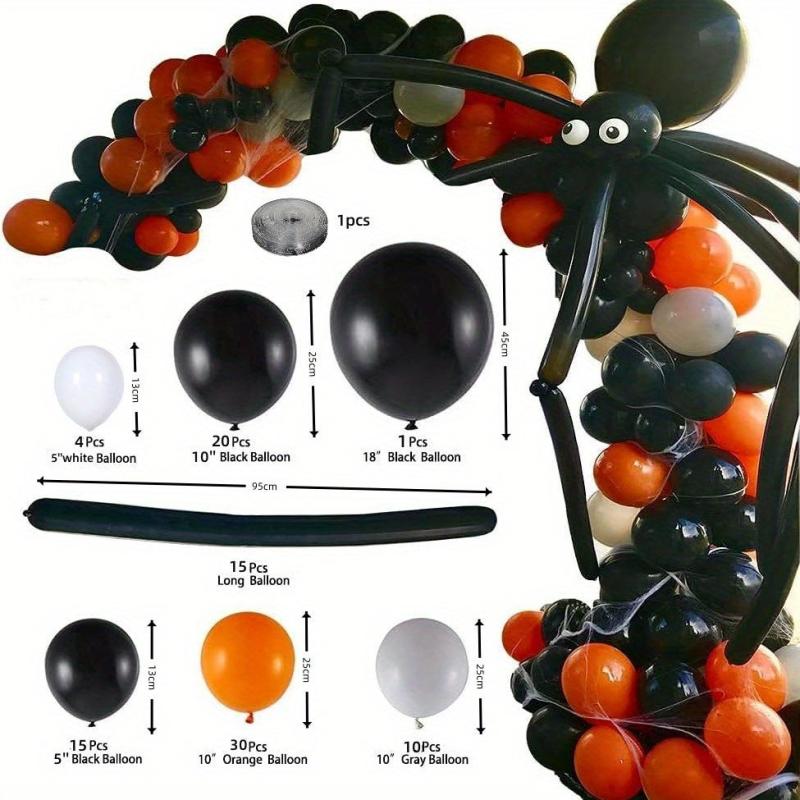96pcs Halloween Balloon Arch Set DIY Spider Shape Party Decoration Needs