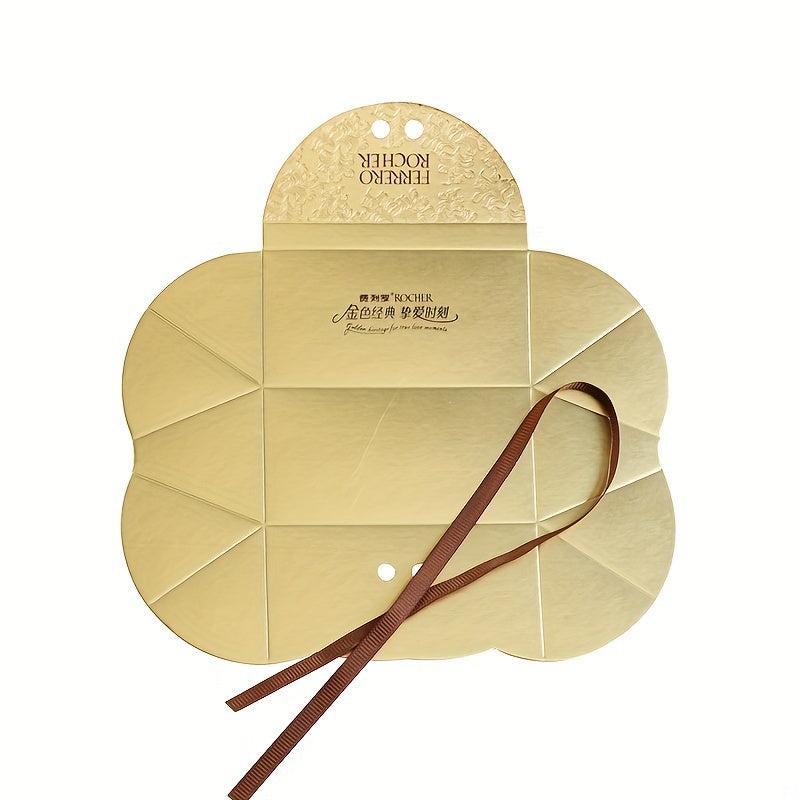 10pcs Chocolate Candy Golden Handbag Wedding Favors And Box