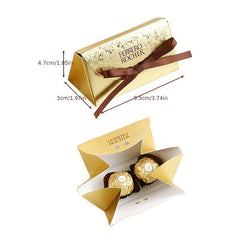 10pcs Chocolate Candy Golden Handbag Wedding Favors And Box