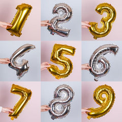 1pc Numeral Balloon 40 Aluminum Foil Balloons Year Old Number Balloon Toy