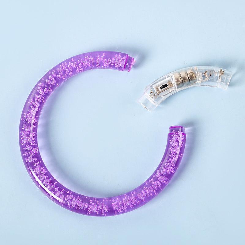 LED Glitter Bubble Bangle Bracelet Acrylic Toy Halloween Party Favors
