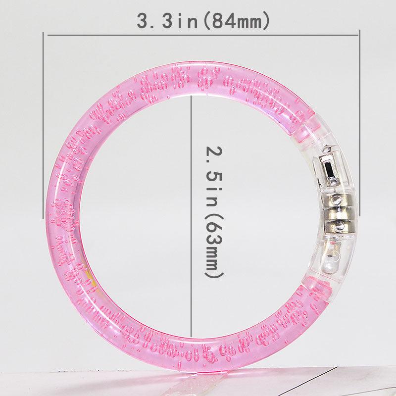 LED Glitter Bubble Bangle Bracelet Acrylic Toy Halloween Party Favors
