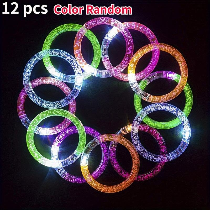 LED Glitter Bubble Bangle Bracelet Acrylic Toy Halloween Party Favors