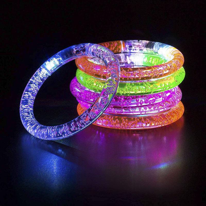 LED Glitter Bubble Bangle Bracelet Acrylic Toy Halloween Party Favors
