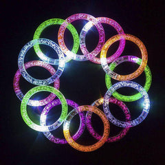 LED Glitter Bubble Bangle Bracelet Acrylic Toy Halloween Party Favors