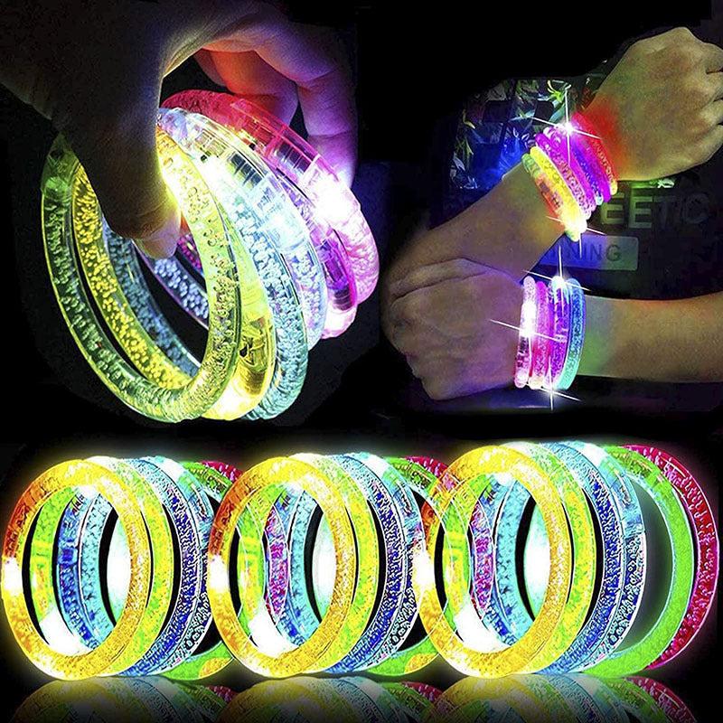 LED Glitter Bubble Bangle Bracelet Acrylic Toy Halloween Party Favors