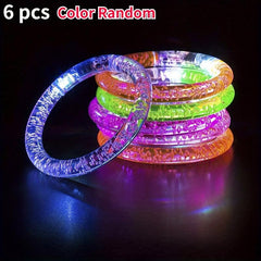 LED Glitter Bubble Bangle Bracelet Acrylic Toy Halloween Party Favors