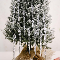 12pcs Transparent Ice Strip Pendant Christmas Decorations