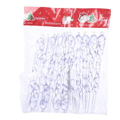 12pcs Transparent Ice Strip Pendant Christmas Decorations