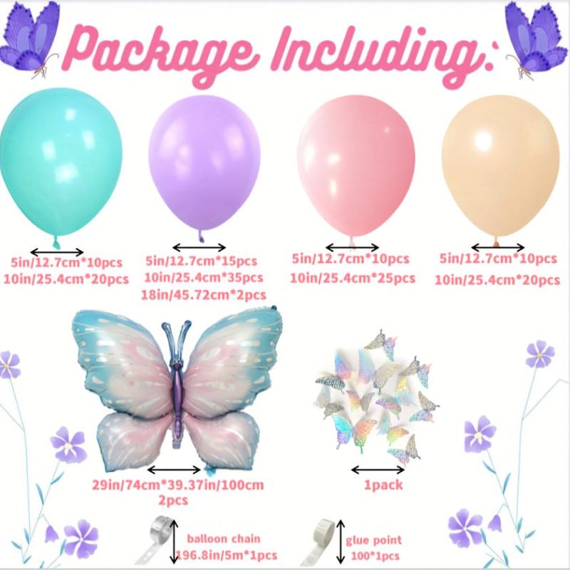 152pcs Butterfly Balloon Garland Arch Kit for Girls' Birthday