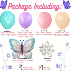 152pcs Butterfly Balloon Garland Arch Kit for Girls' Birthday