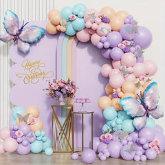 152pcs Butterfly Balloon Garland Arch Kit for Girls' Birthday