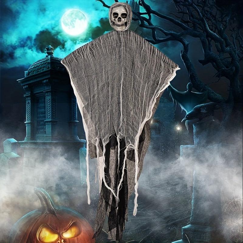 Haunted House Door Hanging Skull Gauze Ghost Face Halloween Decoration