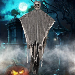 Haunted House Door Hanging Skull Gauze Ghost Face Halloween Decoration
