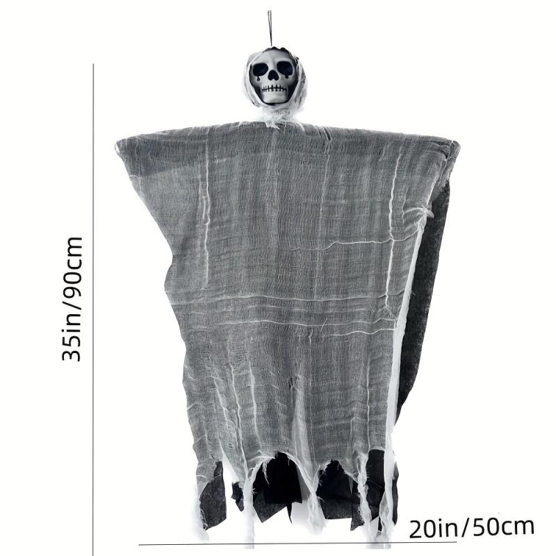 Haunted House Door Hanging Skull Gauze Ghost Face Halloween Decoration