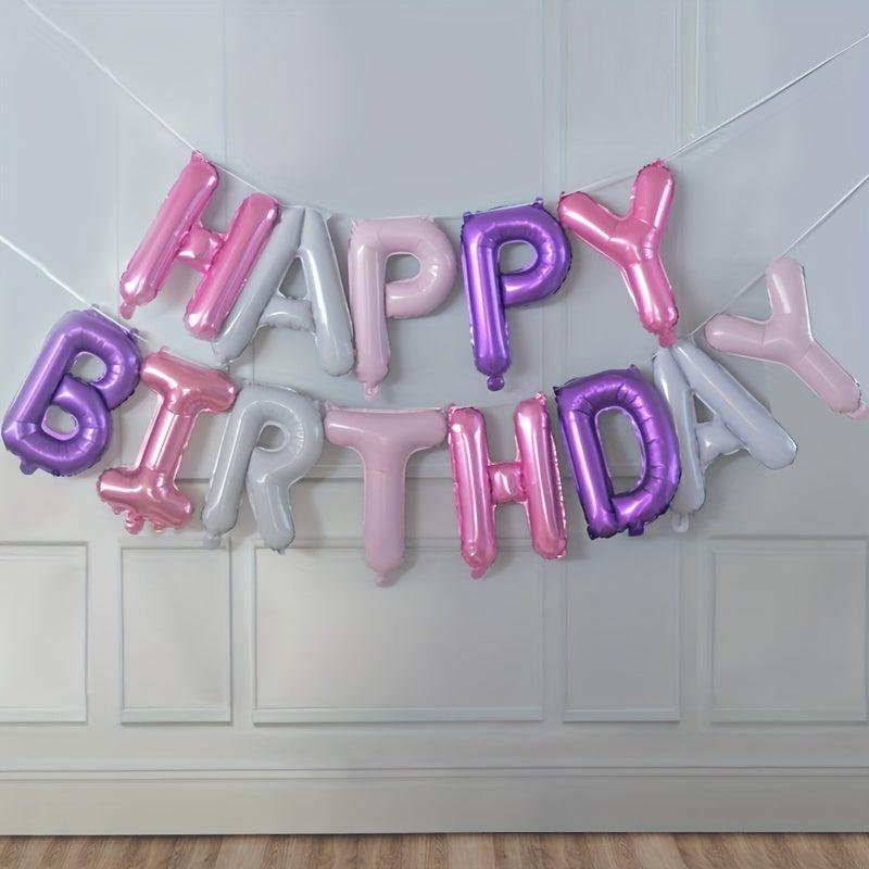 Birthday Balloon Rose Golden Foil Letter Balloons Set Party Decoration