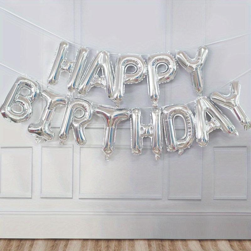 Birthday Balloon Rose Golden Foil Letter Balloons Set Party Decoration