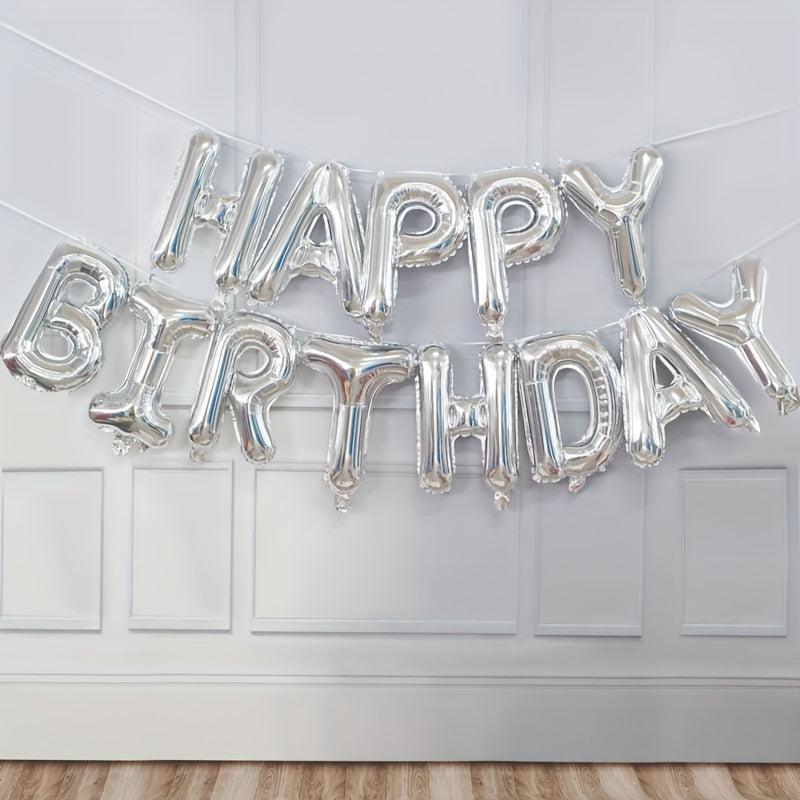 Birthday Balloon Rose Golden Foil Letter Balloons Set Party Decoration