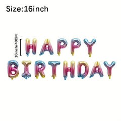Birthday Balloon Rose Golden Foil Letter Balloons Set Party Decoration