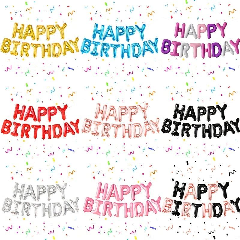 Birthday Balloon Rose Golden Foil Letter Balloons Set Party Decoration