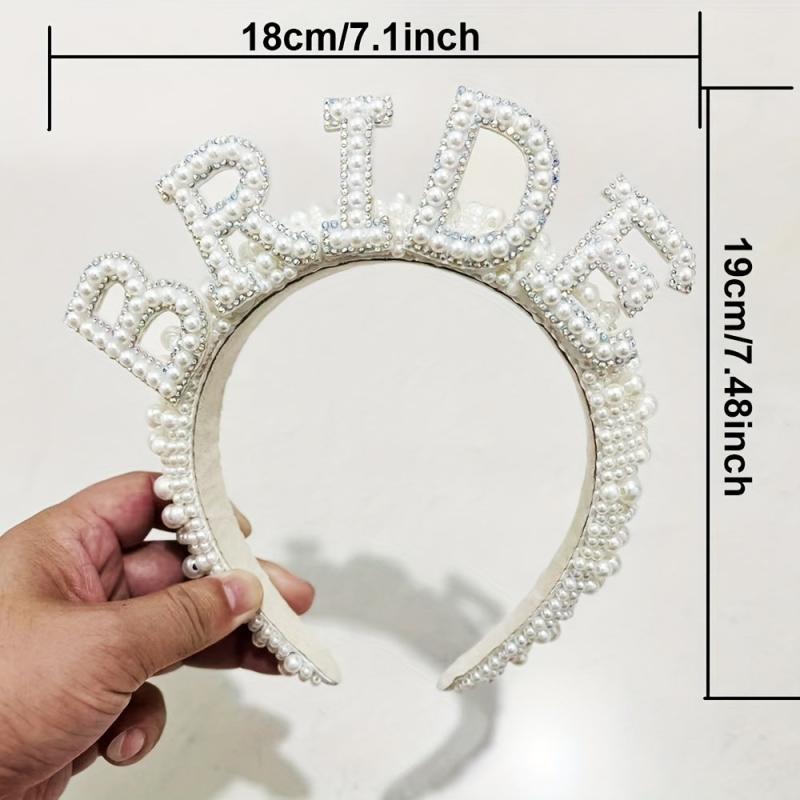 Pearl Tiara Headband for Bachelorette Bride Gift