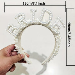 Pearl Tiara Headband for Bachelorette Bride Gift