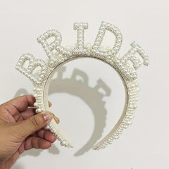 Pearl Tiara Headband for Bachelorette Bride Gift