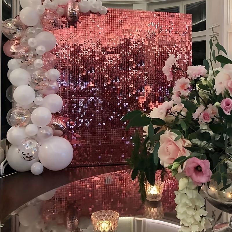 2pcs Square Laser Rain Silk Birthday Curtains 99x199cm