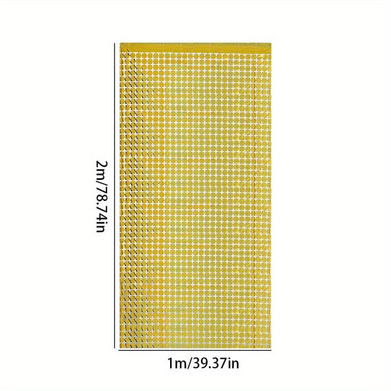 2pcs Square Laser Rain Silk Birthday Curtains 99x199cm