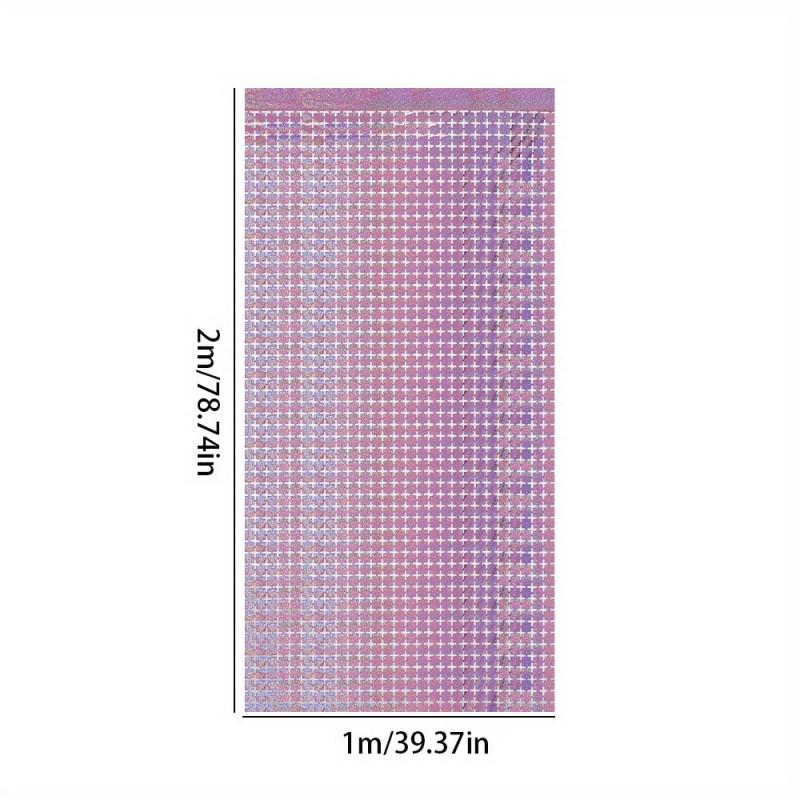 2pcs Square Laser Rain Silk Birthday Curtains 99x199cm