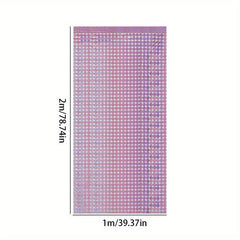 2pcs Square Laser Rain Silk Birthday Curtains 99x199cm