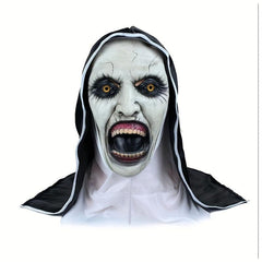 Halloween Nun Latex Head Mask for Costume Parties Decorations Cosplay