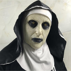 Halloween Nun Latex Head Mask for Costume Parties Decorations Cosplay