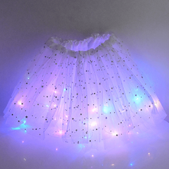 LED Light Flower Princess Tutu Skirt Fairy Costume For Girl