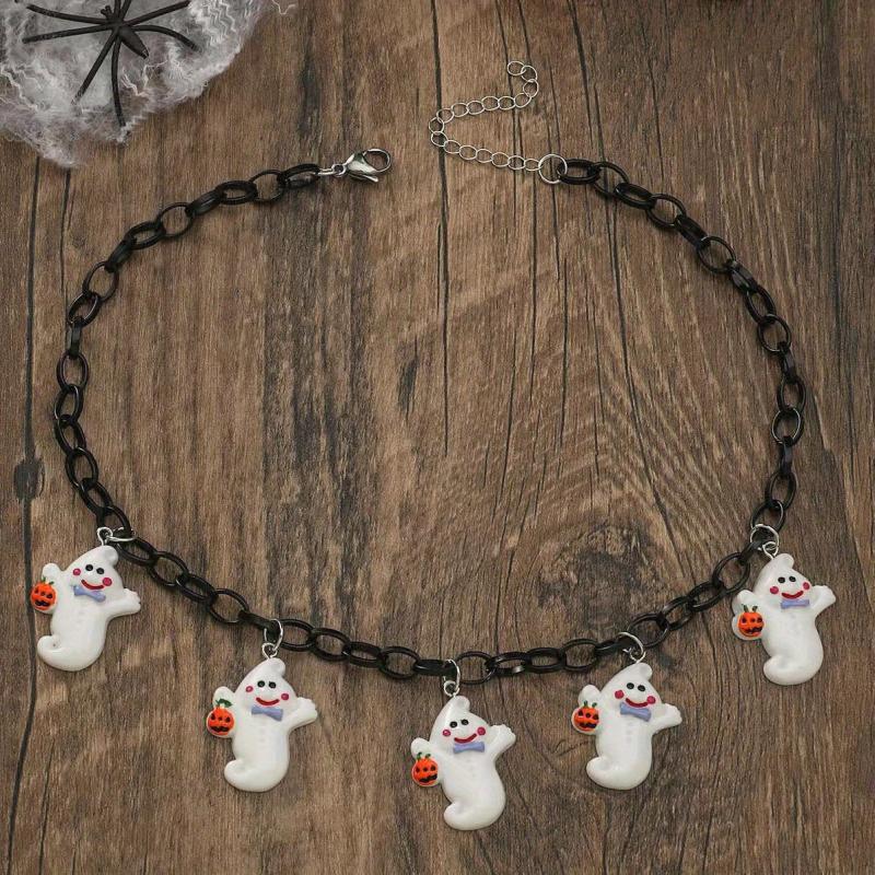 Halloween Pumpkin Monster Ghost Bat Necklace Party Jewelry