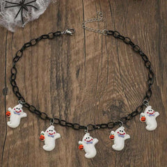 Halloween Pumpkin Monster Ghost Bat Necklace Party Jewelry