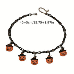 Halloween Pumpkin Monster Ghost Bat Necklace Party Jewelry