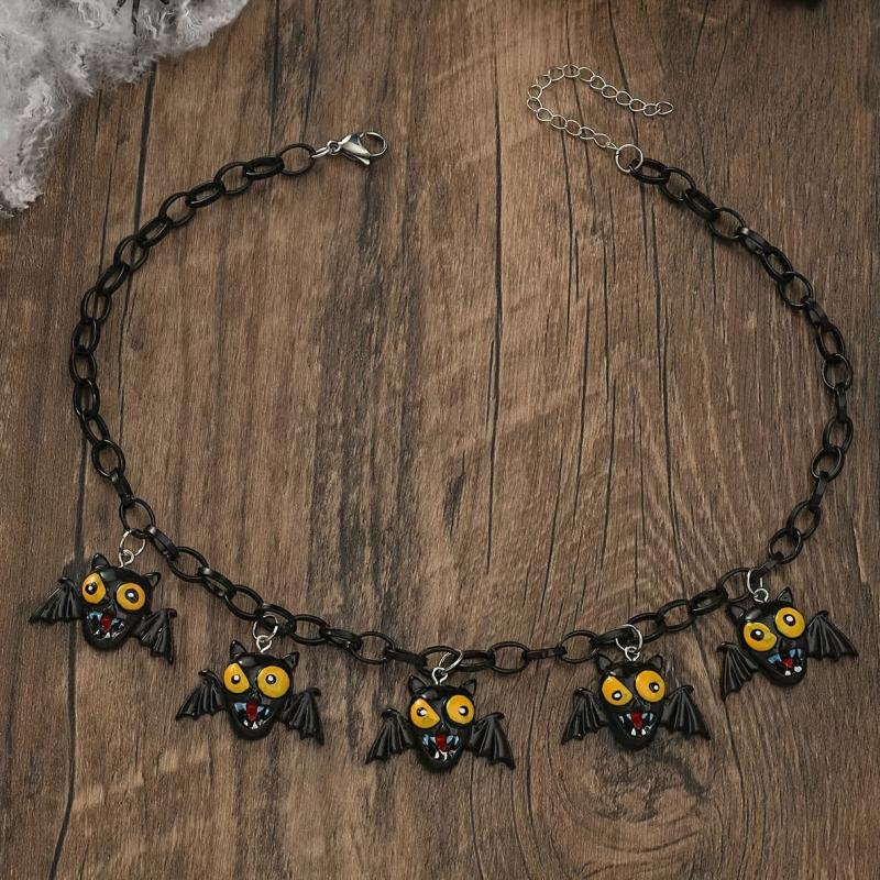 Halloween Pumpkin Monster Ghost Bat Necklace Party Jewelry