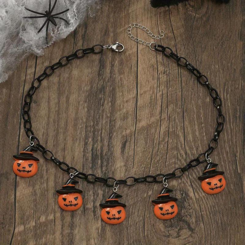 Halloween Pumpkin Monster Ghost Bat Necklace Party Jewelry
