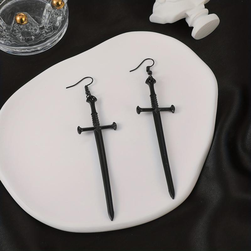 Dark Punk Style Dagger Sword Earrings