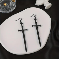 Dark Punk Style Dagger Sword Earrings