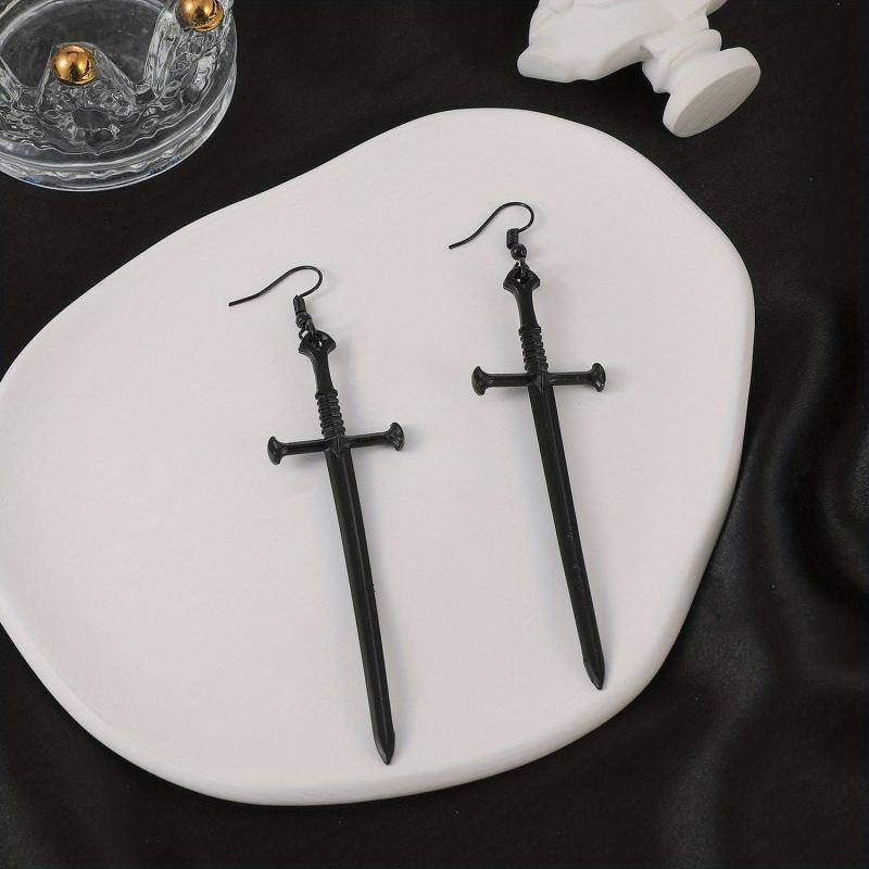 Dark Punk Style Dagger Sword Earrings