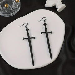 Dark Punk Style Dagger Sword Earrings