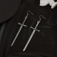 Dark Punk Style Dagger Sword Earrings