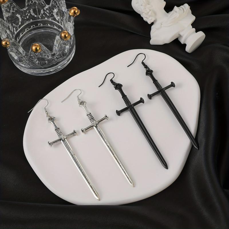 Dark Punk Style Dagger Sword Earrings