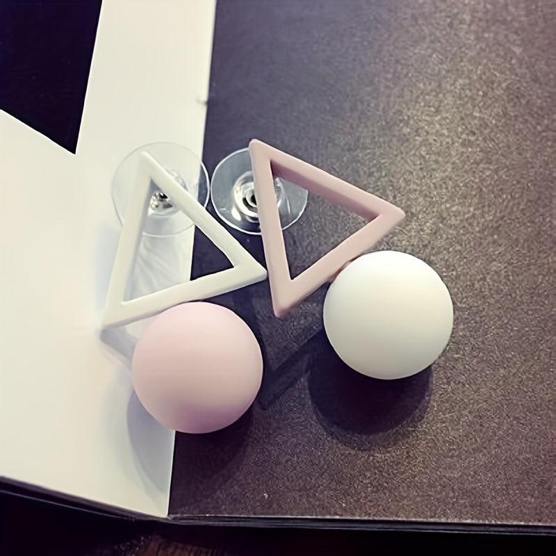 Triangle Circle Resin Dangle Earrings Style Jewelry Gift For Women