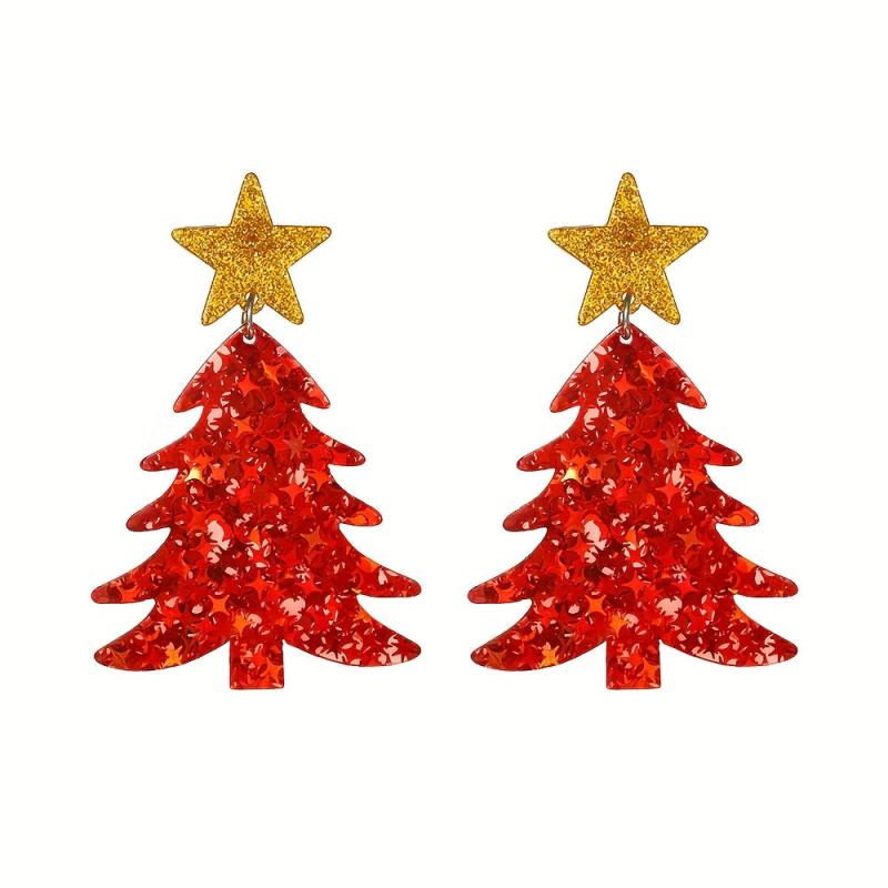 Bohemian Style Christmas Tree Dangle Earrings