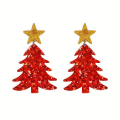 Bohemian Style Christmas Tree Dangle Earrings